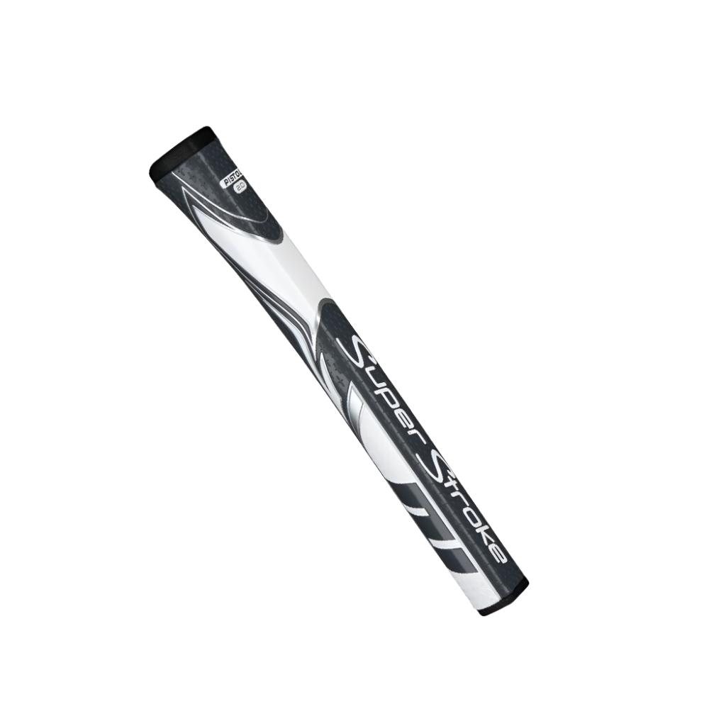 A putter grip with a pistol-style top, featuring the Super Stroke brand logo.