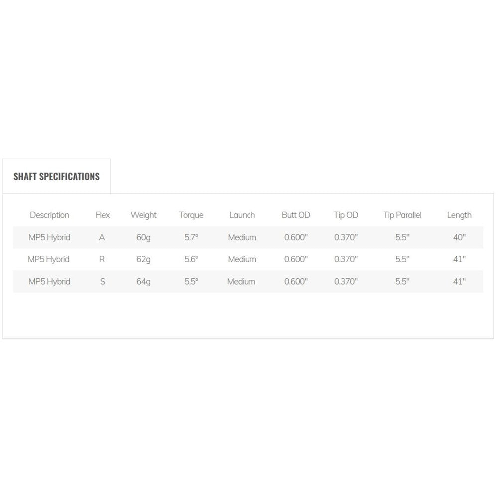 UST Mamiya - Hybrid Shaft - Shaft MP5