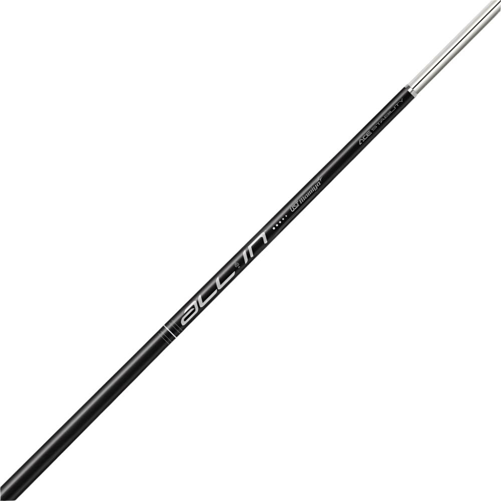 UST Mamiya putter shaft with the brand name visible on the design, predominantly black in color.