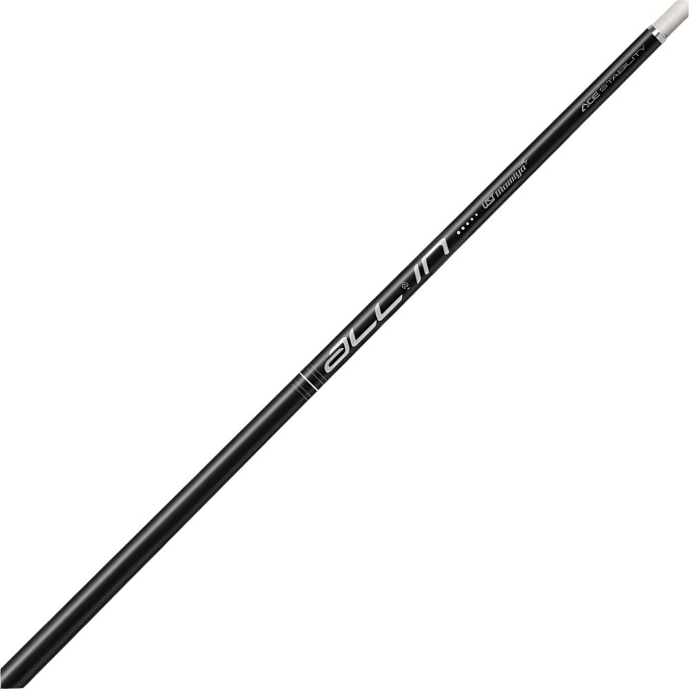 UST Mamiya putter shaft with the brand name visible on the design, predominantly black in color.