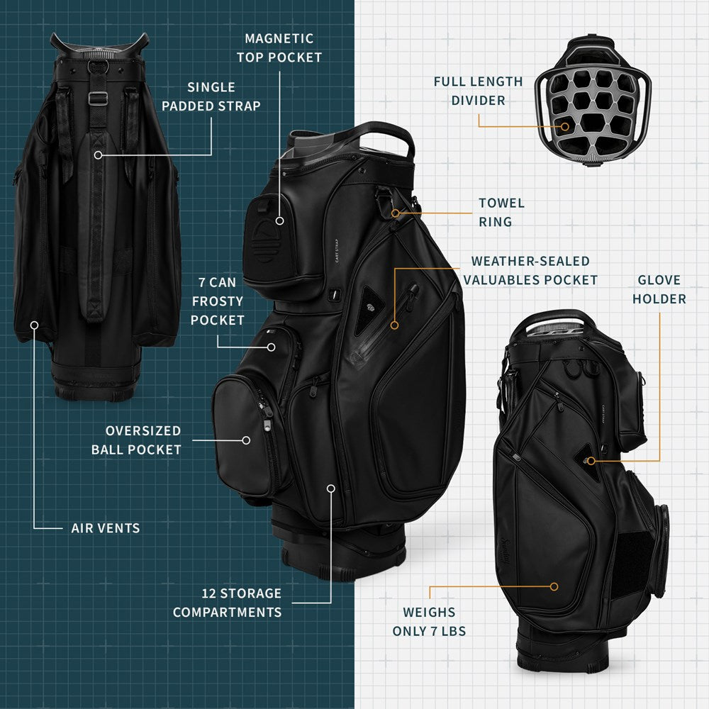 Golfickers Rough Bag Set （TOTE & CART） Sunday Golf - Golf Bag - Cart Bag - BIG RIG S-Class Vegan Leather