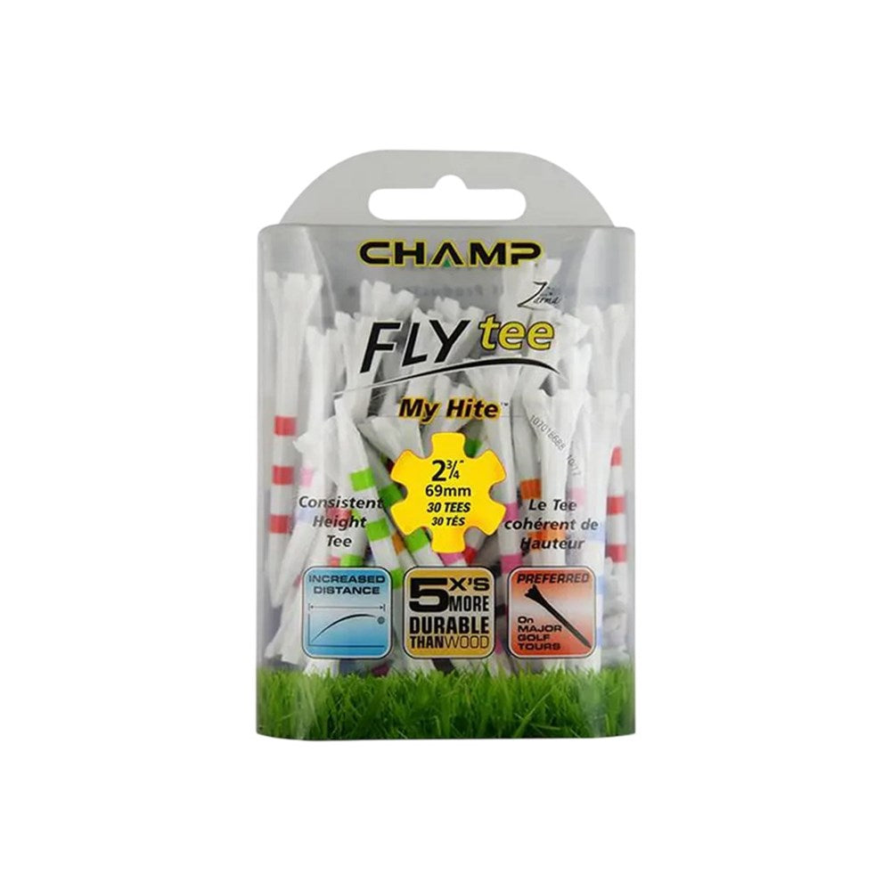 Champ - Zarma Plastic FlyTees My Hite Striped Golf Tees 2.34 (30Pc)