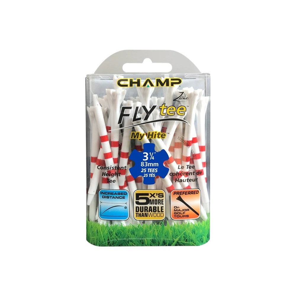 Champ - Zarma Plastic FlyTees My Hite Striped Golf Tees 3.14 (25Pc)