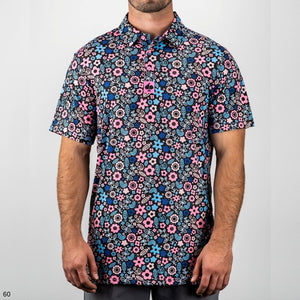 Pins & Aces - Polo Tee - Men’s Casual Black Powerpuff