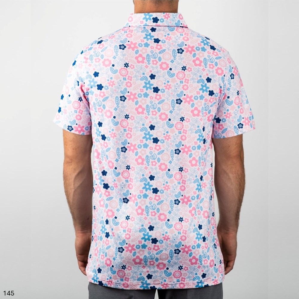 Pins & Aces - Polo Tee - Men’s Casual White Powerpuff