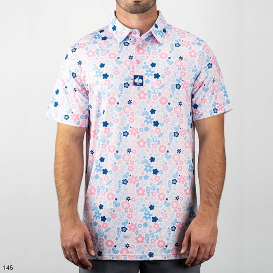 Pins & Aces - Polo Tee - Men’s Casual White Powerpuff