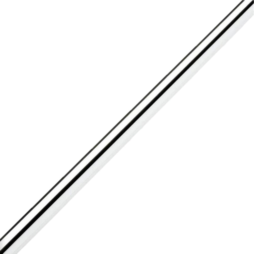 A chrome golf putter shaft with a stepless straight design.