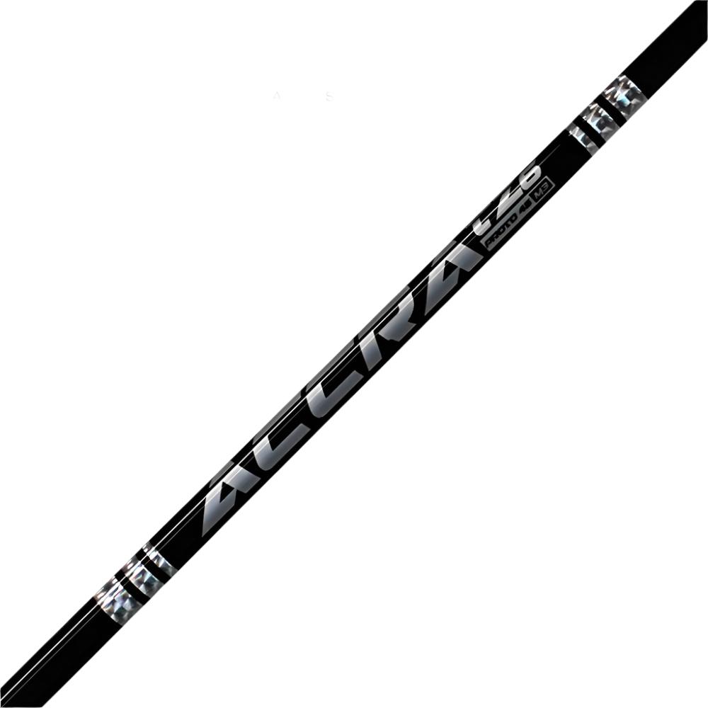 A black Accra TZ6 hybrid golf shaft with the brand and model details visible.