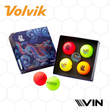 Volvik - Golf Ball - VIVID (4pcs Ball Gift Pack with Ball Marker for Dragon Year)