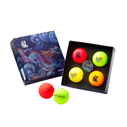 Volvik - Golf Ball - VIVID (4pcs Ball Gift Pack with Ball Marker for Dragon Year)